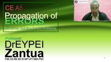 Propagation of Errors || NUMERICAL SOLUTION for CE Problems: Introduction to Numerical Methods