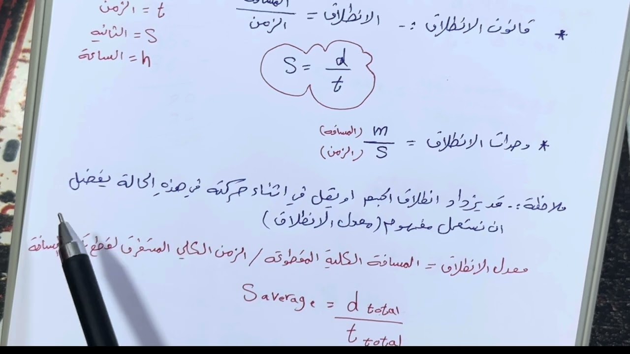 فيزياء الثاني متوسط (وصف الحركة ) المنهج الجديد ص 14 ما المسافة وما الانطلاق ؟ ، ست مريم