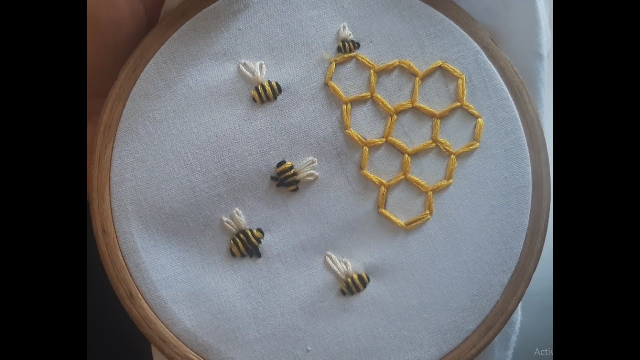 Honey Bees Embroidery tutorial YouTube