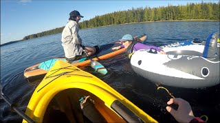 An innertube, kayak and paddleboard. Journal #24