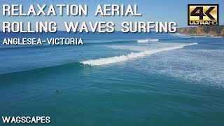 Relaxation Aerial Rolling Waves Surfing Anglesea Drone 4K