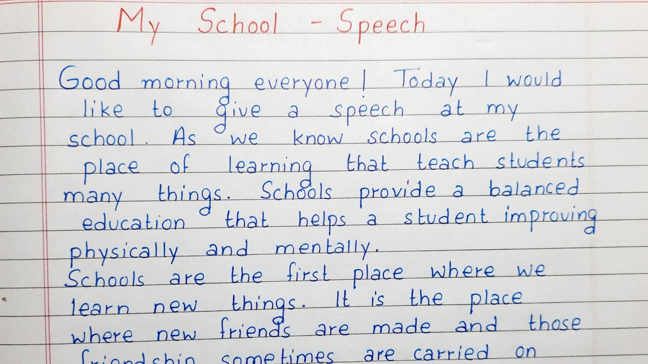 good speech for school