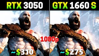 RTX 3050 8GB vs GTX 1660 SUPER 6GB | PC Gameplay Tested in 8 Games in 1080p