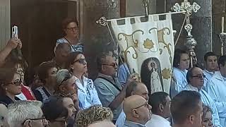 Romería de santuario de la Virgen de los milagros de Amil, salida de la virgen