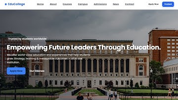 Build Responsive College/University Website with HTML, CSS, JS| Full Website Project |#website #css