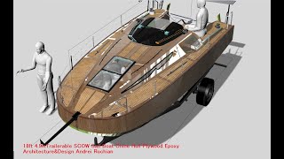 16ft 4.9mTrailerable SCOW Sail Boat Chine Hull Plywood Epoxy  Architecture&Design Andrei Rochian