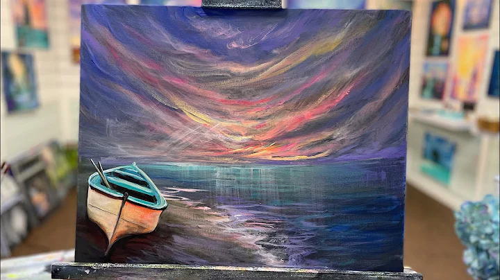 How to Paint Boat By The Bay acrylic painting tuto...