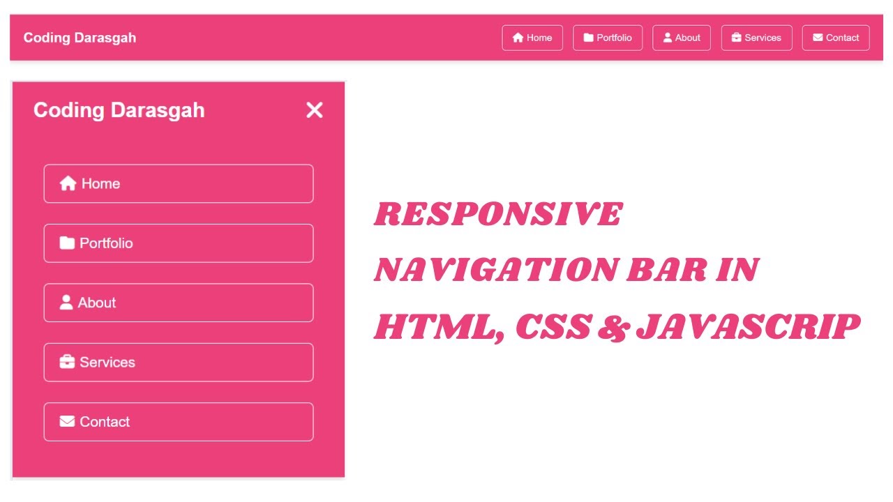 Stunning Responsive Navbar with HTML, CSS & JavaScript | Coding ...