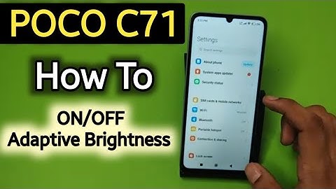 Poco C71: What Is Adaptive Brightness & How to ON/OFF