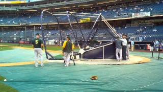 Jack Cust taking bp at Yankee Stadium 9/1