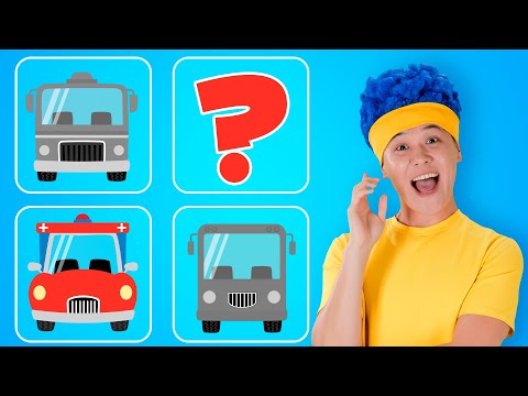 Vehicle Puzzle! Painting Police Car, Fire Truck, Ambulance & School Bus | D Billions Kids Songs