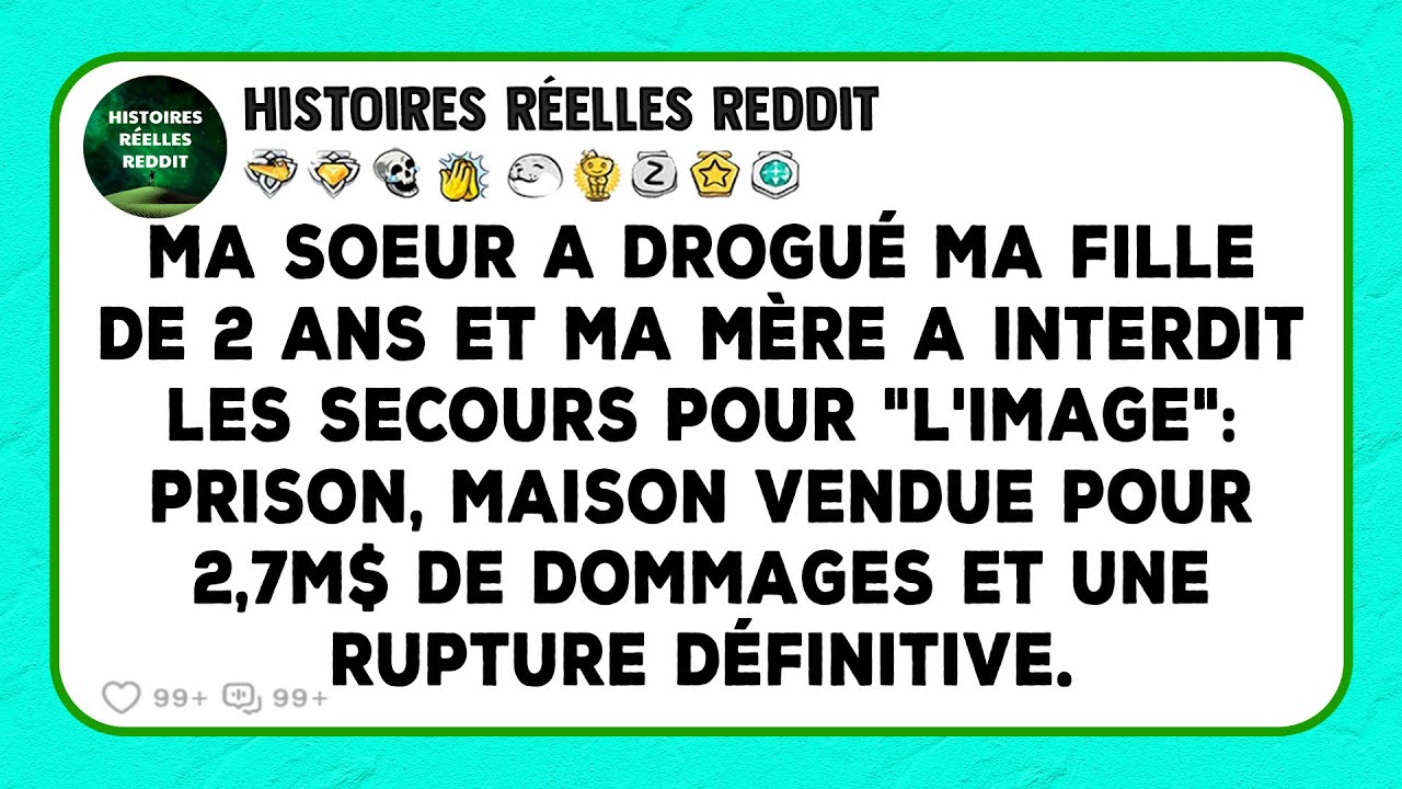 Ma sœur a drogué ma fille de 2 ans et ma mère a interdit les secours pour 