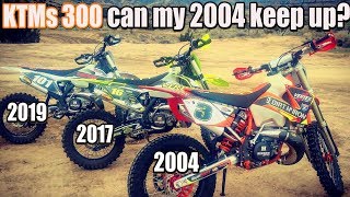 Gnarly hills climbs on 3 KTM 300 - can my 2004 build keep up with new bikes?