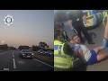 Dangerous driver speeds Mustang head-on at police car then threatens to kill officers