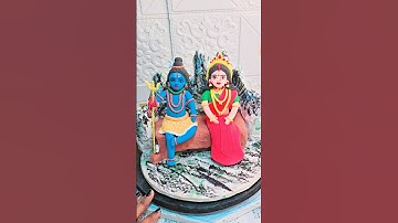 parvati ji idol making 😍 with clay 🌸 shivParvati ji sawan special🙏Har Har mahadev #shorts #short