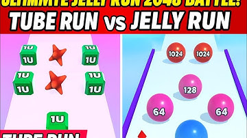 🥇 Ultimate Jelly Run 2048 Battle! Tube Run vs Jelly Run (Expensive 3 Shape Edition)