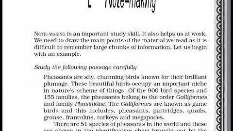 English class 11 Topic Note Making video 1