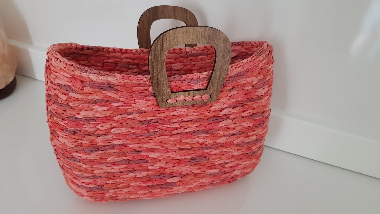 Plastik Kanvas ve Rafya İp ile Kolay Çanta Yapımı - DIY Crochet Bag ...