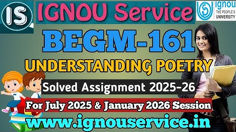 IGNOU BEGM-161 Solved Assignment 2025-26 For July 2025 and January 2026 Session