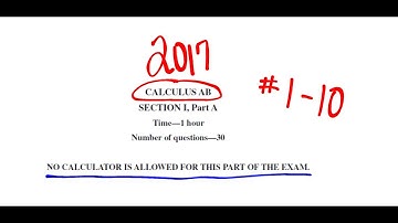 Visca AP Calculus AB 2017 Exam Problems 1 - 10