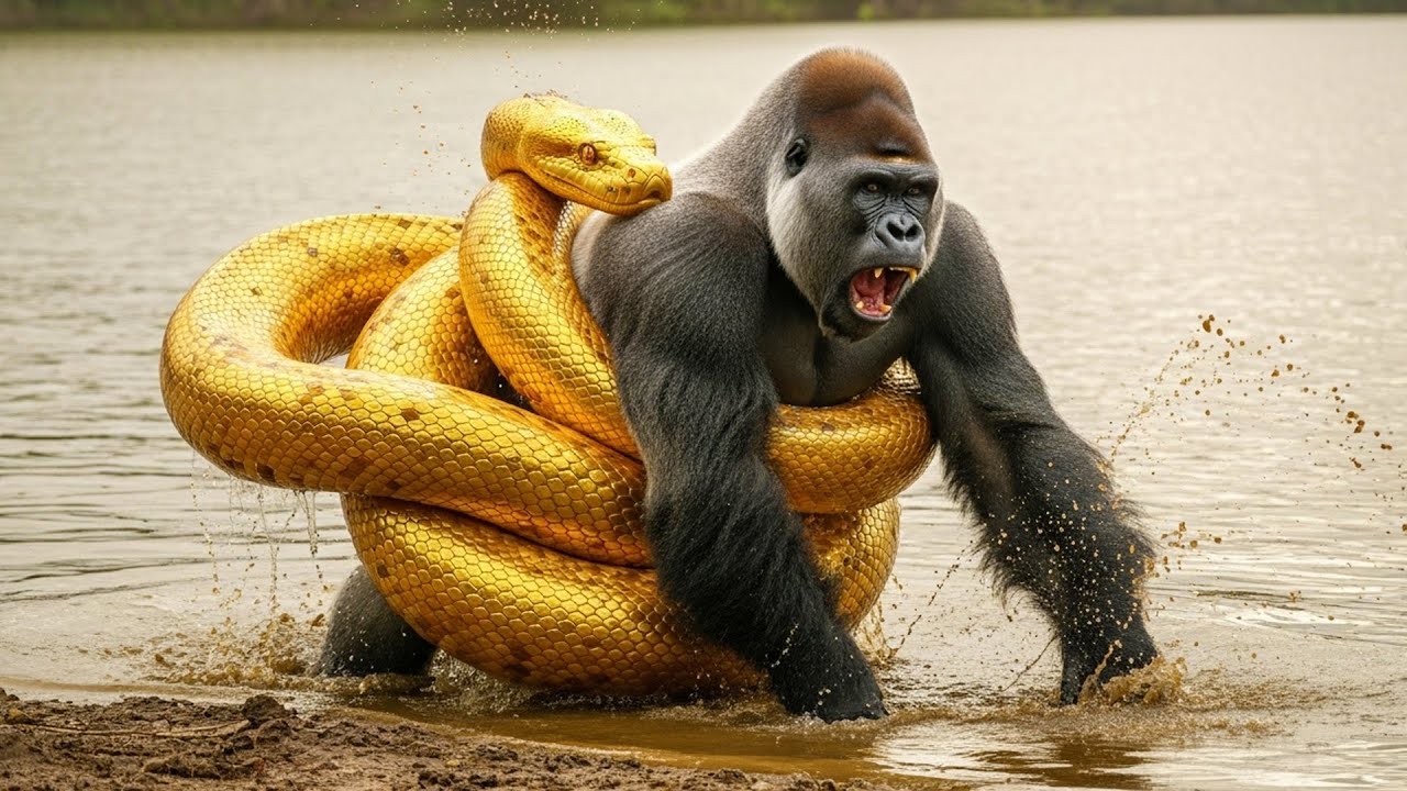 Animal Rescue: Rescue Team Save Gorilla From Giant Golden Snake Attack