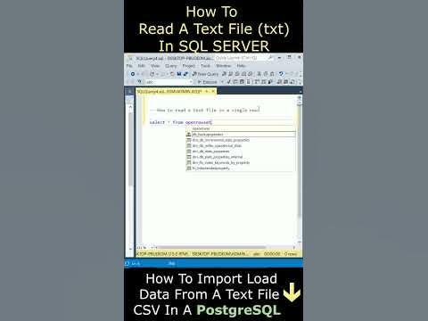 How to read a text file sql server openrowset - YouTube