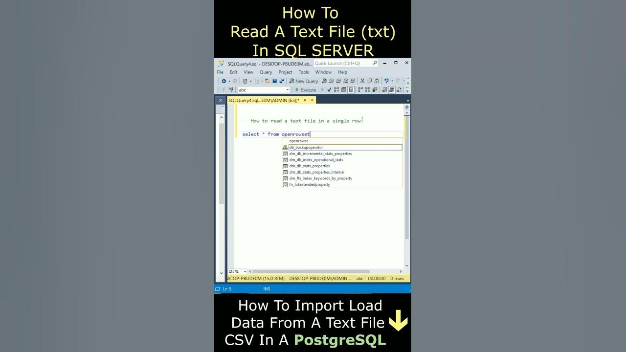 How to read a text file sql server openrowset - YouTube