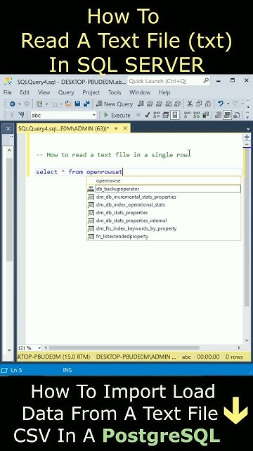 How to read a text file sql server openrowset - YouTube