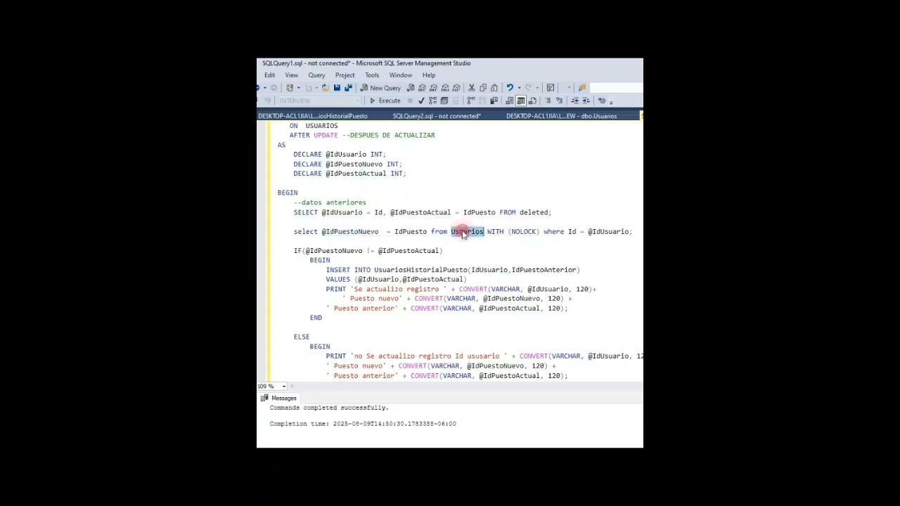 Trigger en SQL Server 