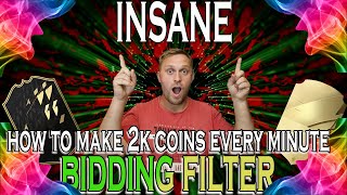 HOW TO MAKE 2K COINS EVERY MINUTE ON FIFA 22 DOING THESE FILTERS | INSANE MASS BIDDING/SNIPING FIL