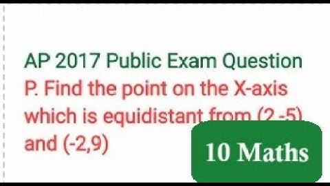 Find the point on the X-axis which is equidistant from