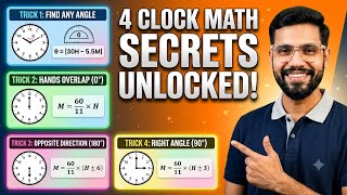 Clock tricks : 4 SUPER FAST Clock Math Shortcuts | Solve ANY Question in Seconds! 🚀 