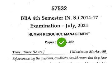 Mdu BBA 4th Sem Human Resource Managemet Question Paper 2021