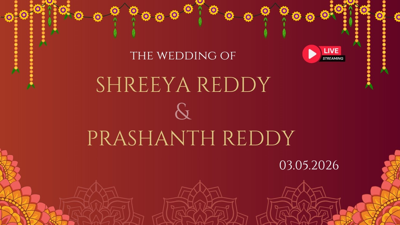 Shreeya Reddy Wedding Ceremony | Shreeya reddy & Prashanth reddy | Live Streaming ...