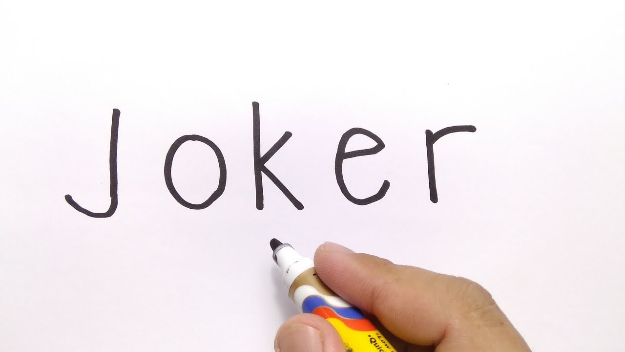 VERY EASY !, How to turn word JOKER into CARTOON for kids ...