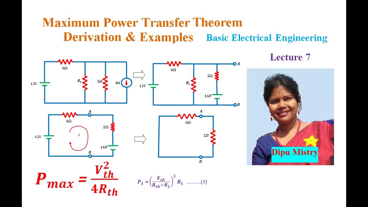 Maximum Power Transfer Theorem Examples ǀ Basic Electrical Lecture 7 ...