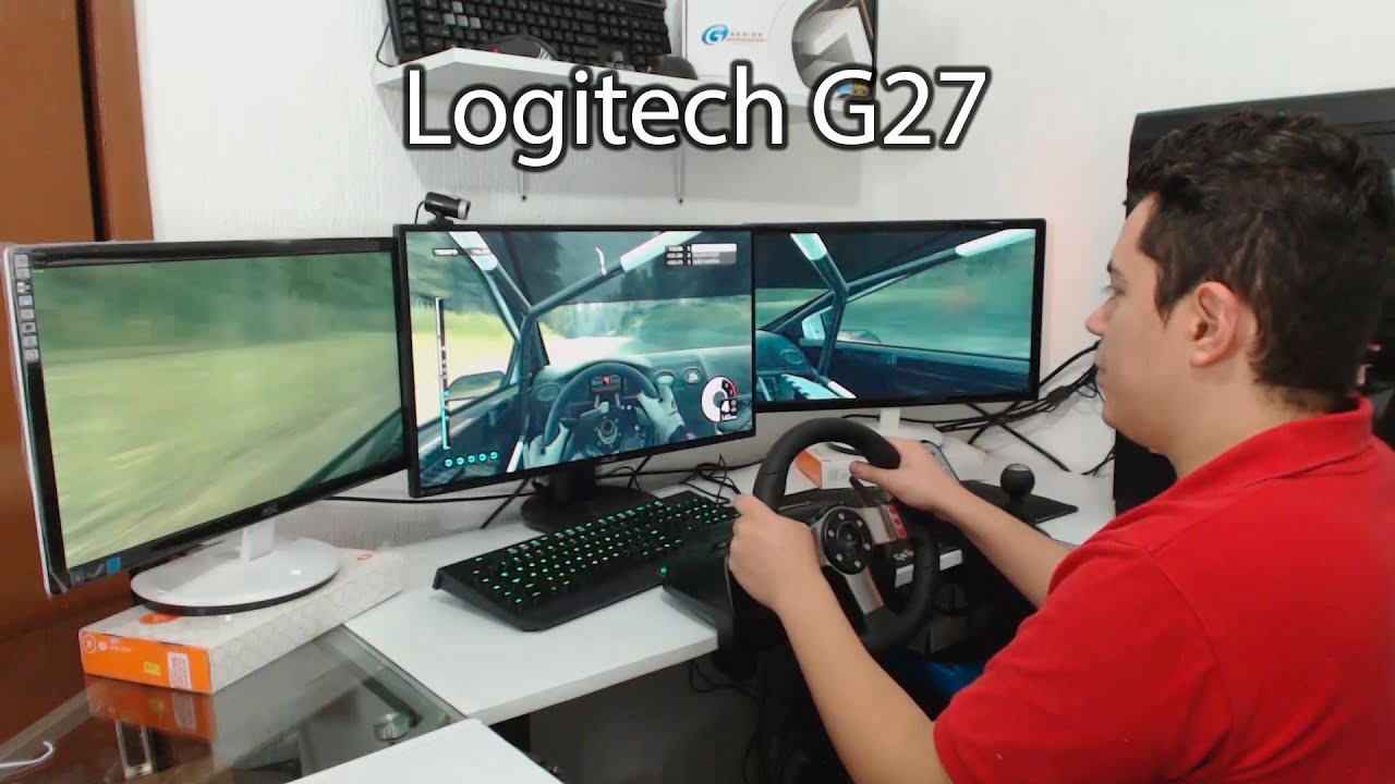Logitech G27 Desempaque, instalación y con 3 monitores en project y Dirt 3 YouTube