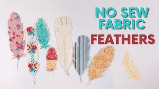 No Sew Fabric Feathers | Make Feathers with Glue & Fabric - Painting Optional #mixedmedia