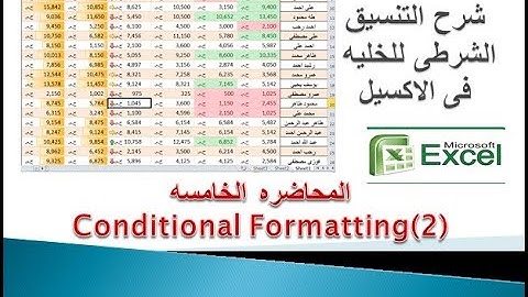 Conditional Formatting (2) - شرح التنسيق الشرطى فى الاكسل -  الجزء الثانى