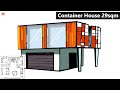 How to Draw a Tiny Shipping Container House w/ a Compact Garage  - 29.5sqm/318sqft