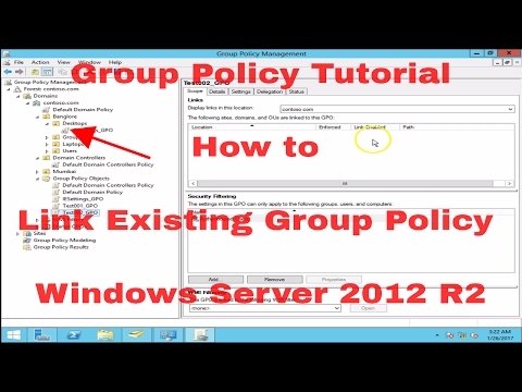 Group Policy on How to link existing GPO to Organizational Unit in Windows Server 2012 R2