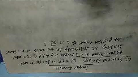 #Section formula: Internal division and external division