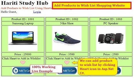 #Part 1: Add Products to Wish List in Shopping Website Asp.Net C# | Hindi | Free Online Classes