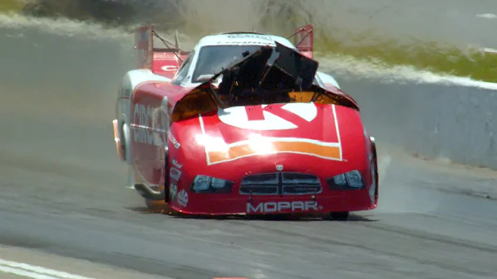 NHRA driver John Hale's Funny Car body blows off h...