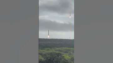 Space x double booster landing #sonicboom#spacex#launch