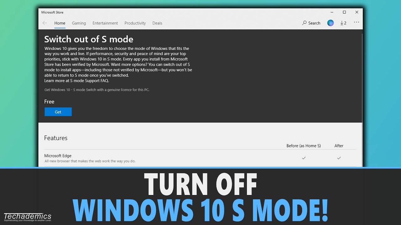 How To Turn Off Windows 10 S Mode YouTube