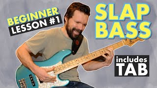 How to SLAP BASS: Beginner LESSON 1 (TAB included)