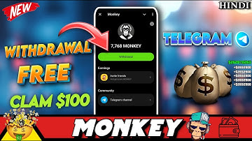 MONKEY AIRDROP TELEGRAMBOT WITHDRAWALPROCESSTAB CLAIM$100EACHPERSON #monkeyairdrop#mokey#telegrambot