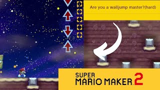 ¿ERES UN MAESTRO DEL WALLJUMP? |  #2 DIFÍCIL (NO SKIP) | Super Mario Maker 2