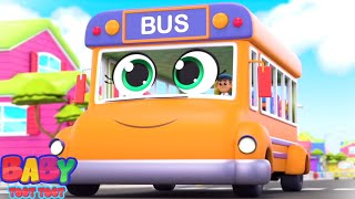 Wheels On The Bus Go Round and Round + Kindergarten Nursery Rhymes For Kids